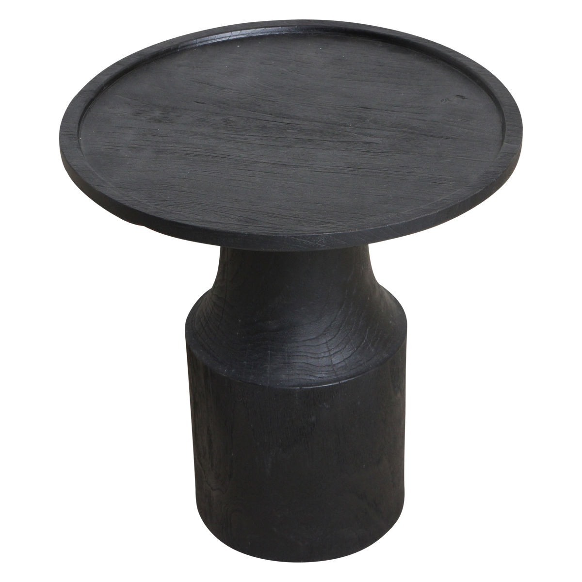 Table d'appoint en teck noir moderne pièce centrale – Ø50 cm