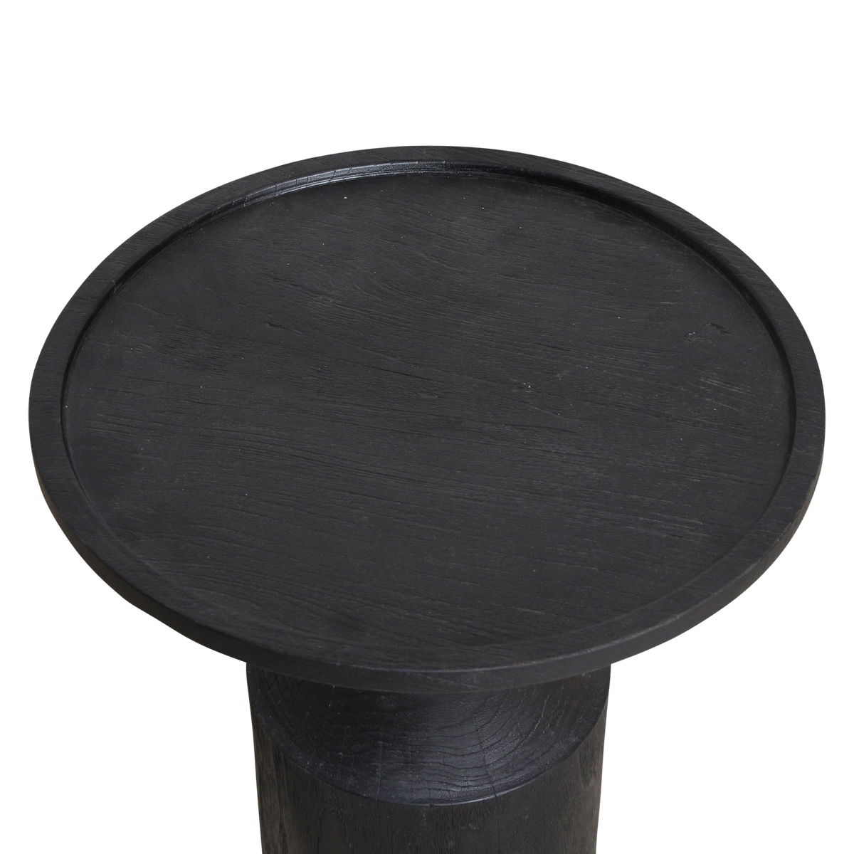 Table d'appoint en teck noir moderne pièce centrale – Ø50 cm