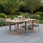 Table de jardin en teck recyclé 240 cm ovale et naturelle