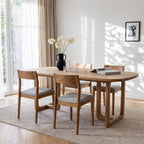 Table à manger en teck recyclé clair pieds arrondis – 200x100 cm