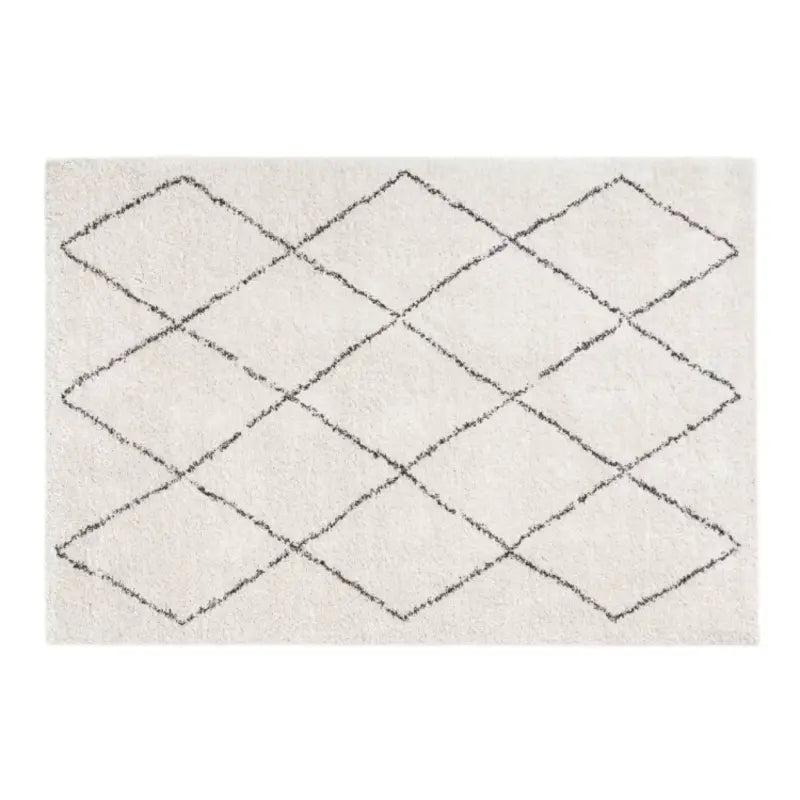 Teppich mit Rautenmuster in Schwarz-Weiß