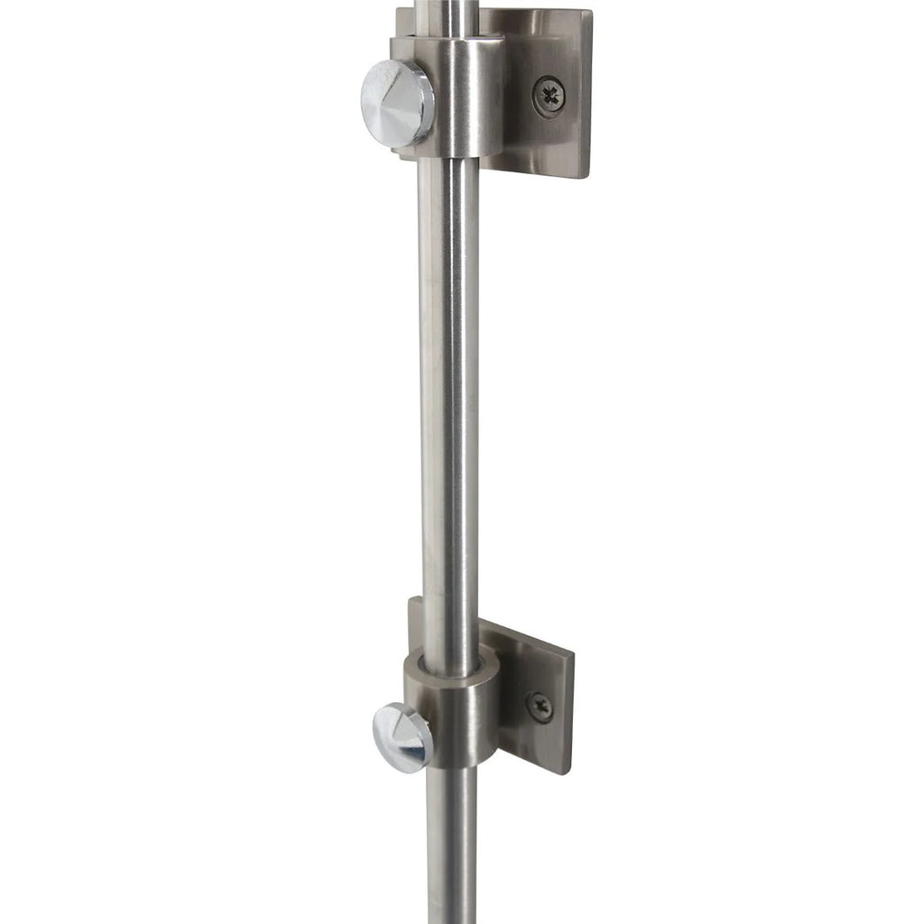 Barre de douche en métal brossé avec fixation, adaptée à l’applique murale arquée Ø38 cm