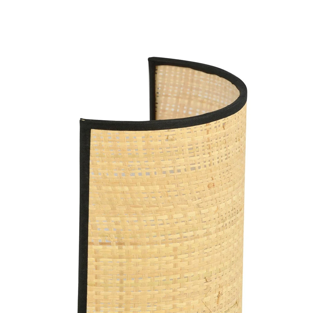 Applique murale en rotin cannage naturel avec bordures noires H32 cm