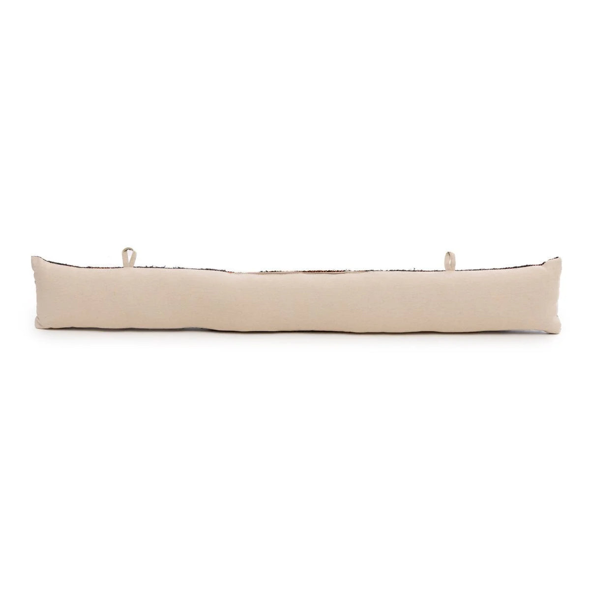 Boudin de porte en coton texturé motif géométrique marron rouge – 80x10 cm