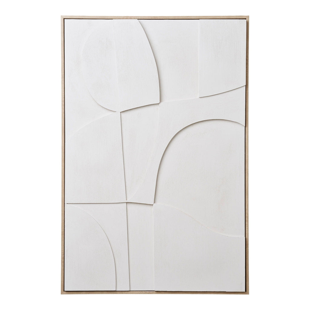 Cadre blanc avec relief géométrique moderne 60x90 cm