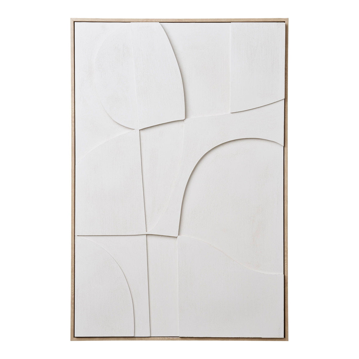 Cadre blanc avec relief géométrique moderne 60x90 cm