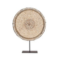 Coquillage décoratif sur socle en cauris blanc naturel, H40 cm
