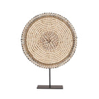Coquillage décoratif sur socle en cauris blanc naturel, H40 cm