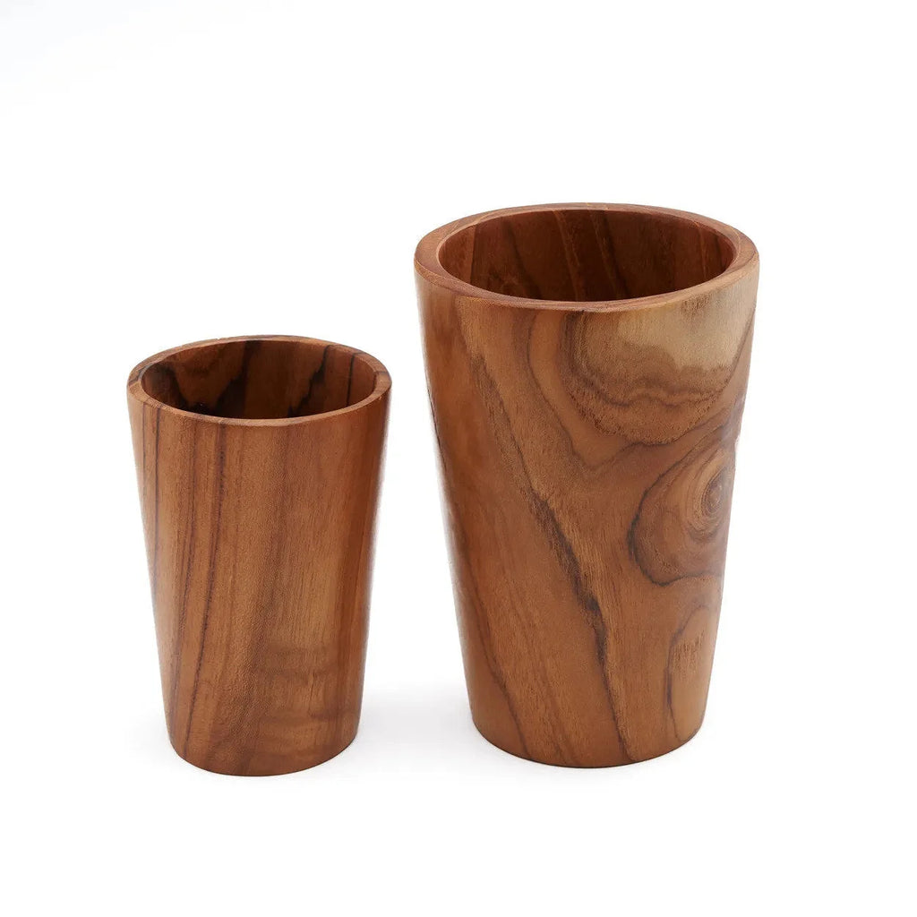 Coupe en racine de teck cylindrique – Finition naturelle – H16 cm