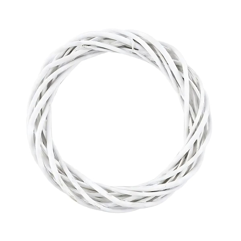 Couronne murale en rotin blanc