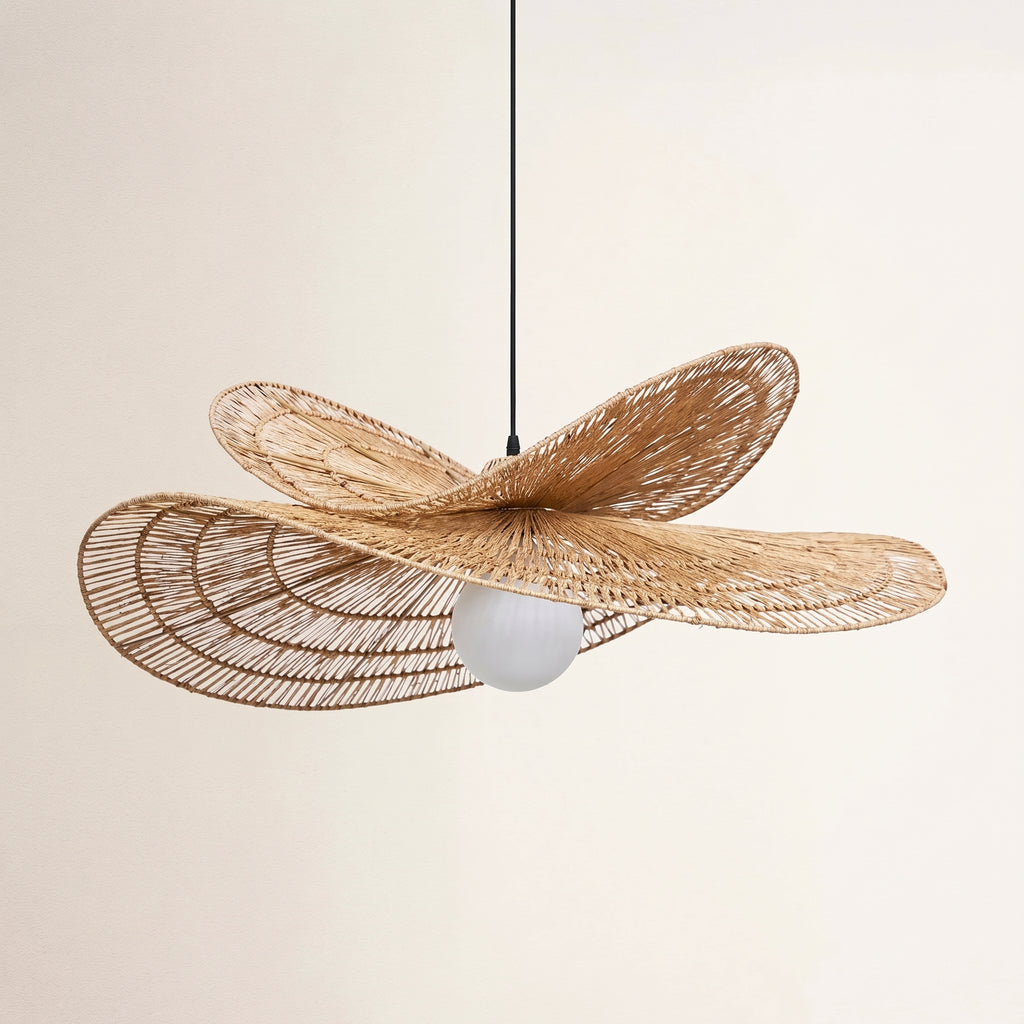 Suspension Papillon en Rotin et Osier ALIZÉ - Ø 40 cm