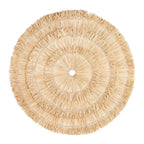Tapis décoratif rond en raffia tissé naturel effet soleil Ø110 cm