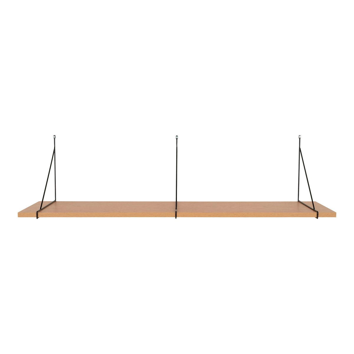Étagère murale suspendue en bois naturel et métal noir 120x29 cm