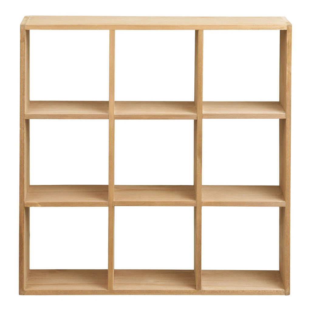 Étagère murale en bois de pin naturel à 9 casiers carrés 46x46 cm