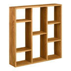 Étagère murale en chêne naturel avec niches asymétriques 70x70 cm