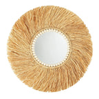 grand miroir en raphia naturel