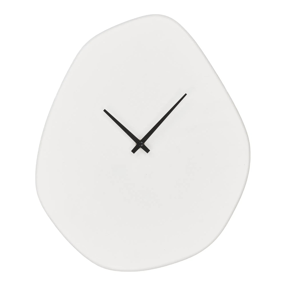 Horloge murale organique en ciment blanc cassé 28x33 cm