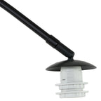 Lampe à arc noire avec abat-jour blanc nervuré, H 180 cm