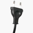 Cordon d’alimentation Euro à deux broches noir pour Lampadaire arc en métal noir abat-jour blanc tambour H240 cm