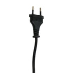 Prise électrique noire 2 broches pour lampe métal noir H160 cm cannage naturel
