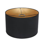 Abat-jour cylindrique noir en métal avec intérieur doré pour Lampadaire H154 cm