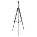 Lampadaire trépied en bois naturel avec abat-jour tressé H170 cm