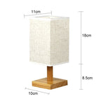 Dimensions de la lampe en bois carré