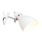 Lampe clip-on murale blanche en métal orientable avec interrupteur intégré