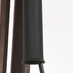 Composant de lampe cylindrique noir en bois et métal pour Lampe sur pied trépied H170 cm