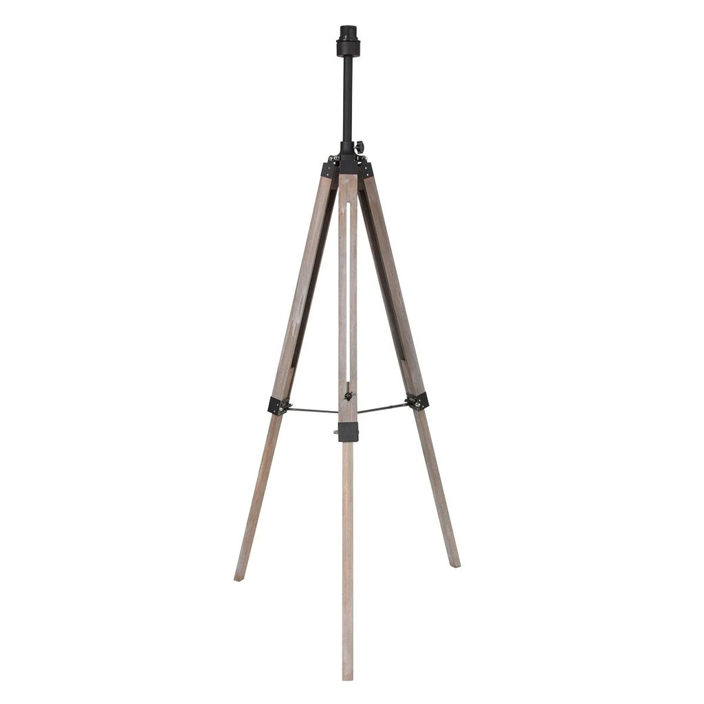 Base de lampe en bois trépied avec abat-jour en bambou noir, hauteur H170 cm