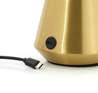 Lampe de table en laiton doré, abat-jour dôme, H33 cm