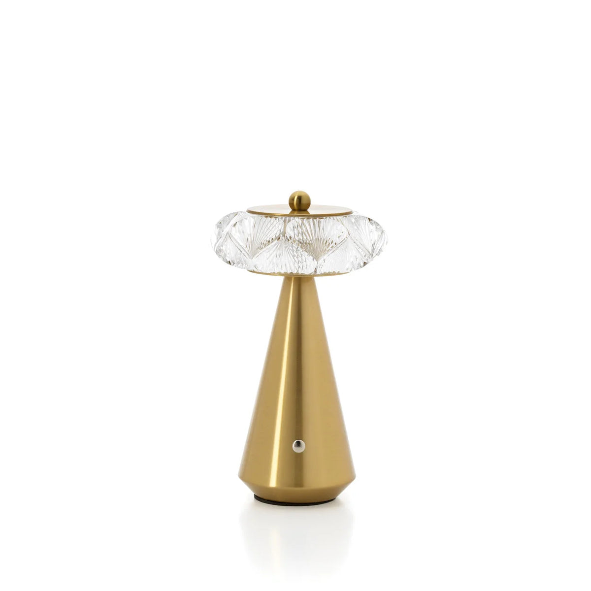 Lampe de table LED en laiton doré avec verre facetté, H24 cm