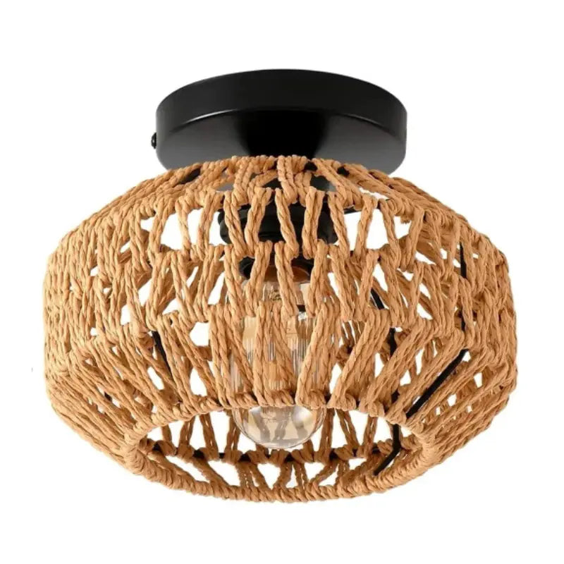 Luminaire plafonnier rotin