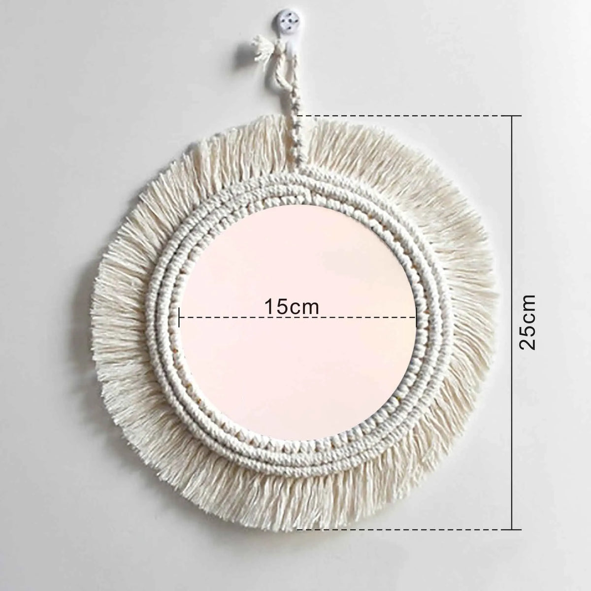 Miroir rond macramé dimensions