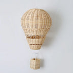 Montgolfière décorative en rotin beige
