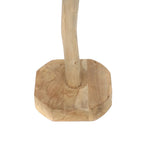 Base en bois sculpté avec un poteau courbé pour porte-manteaux en teck naturel H160cm