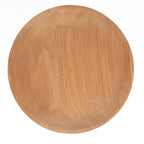 Présentoir à gâteau en bois naturel, pied gravé quadrillage, Ø24 cm, grain lisse