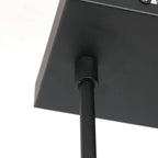 Canapé noir en métal avec plafond suspendu et tige suspendue pour Suspension 3 abat-jour tissu noir intérieur doré 140x30 cm