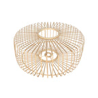 Suspension en bambou ajouré naturel ronde avec cage en bois pour salon ou chambre