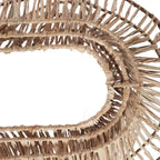 Cadre miroir en rotin naturel tressé motif soleil pour suspension linéaire XL