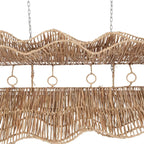 Suspension linéaire XL en jonc de mer naturel à trois niveaux ondulés