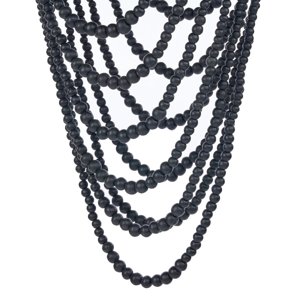 Collier perles noires effet cascade Ø47 cm