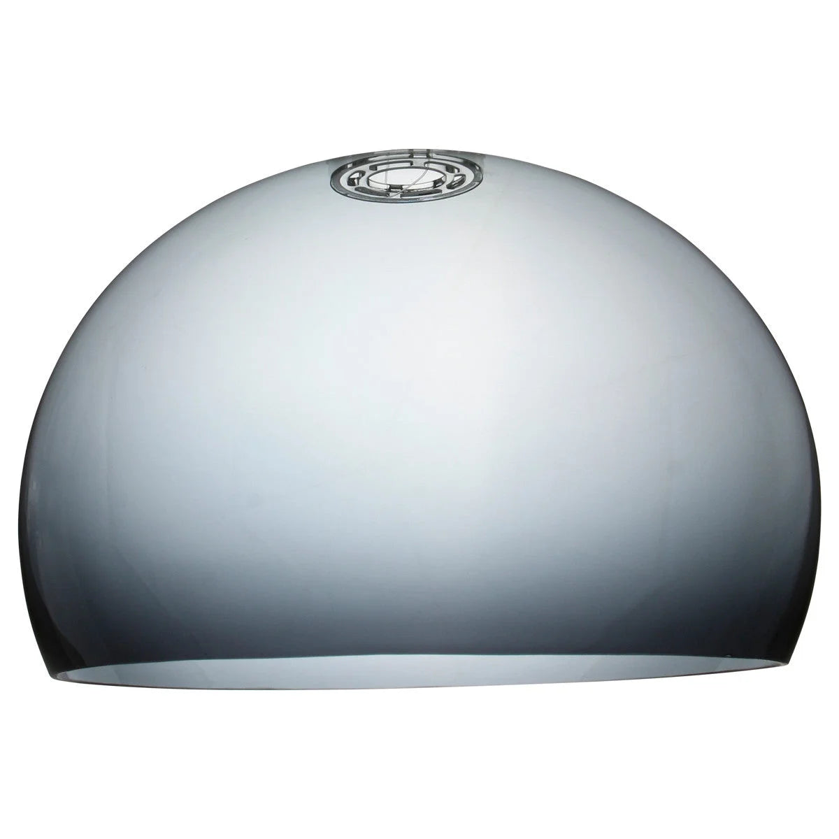 Abat-jour en verre translucide gris fumé pour suspension ronde de 38 cm