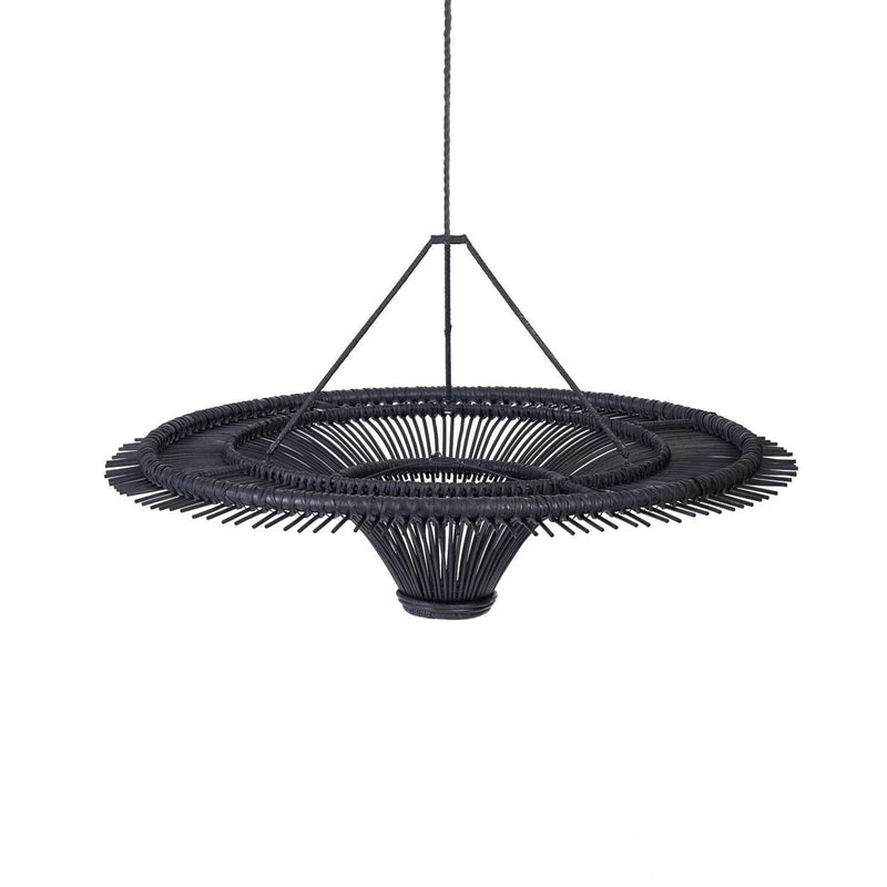 Suspension rotin noir - Ø60 cm