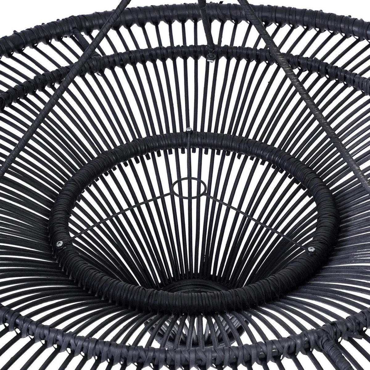Suspension rotin noir - Ø60 cm