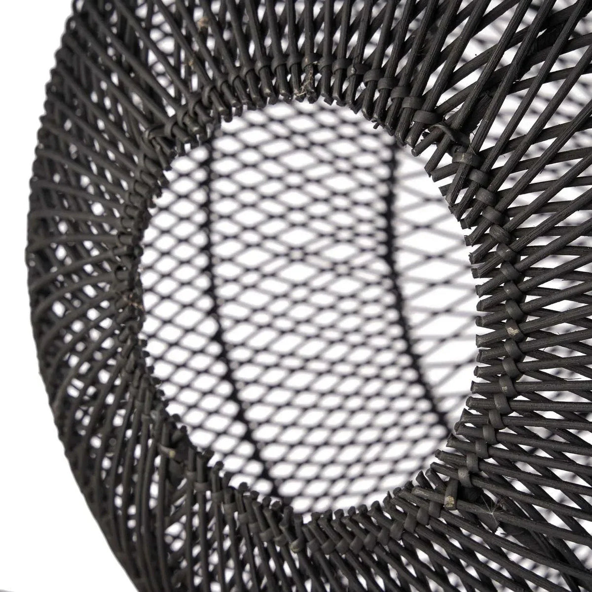Suspension en rotin tressé – Noir ajouré – Ø50 cm