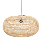 Suspension sphère en rotin naturel diamètre 50 cm avec ampoule apparente