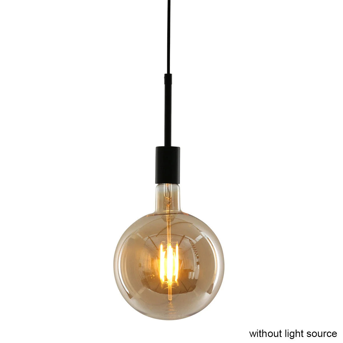 Suspension en verre ambré avec ampoule apparente, diamètre 100 cm