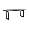 Table à manger oblongue en bois noir, pieds arche ajourés 200x90 cm