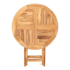 Table ronde pliante en teck naturel, Ø70 cm, pour extérieur